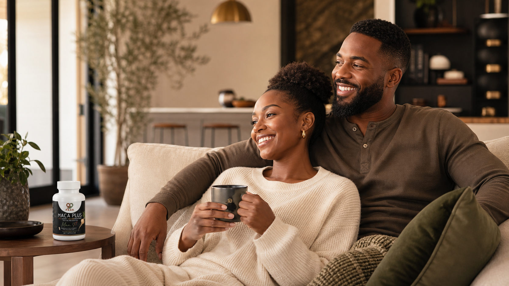 Couple enjoying a positive morning routine