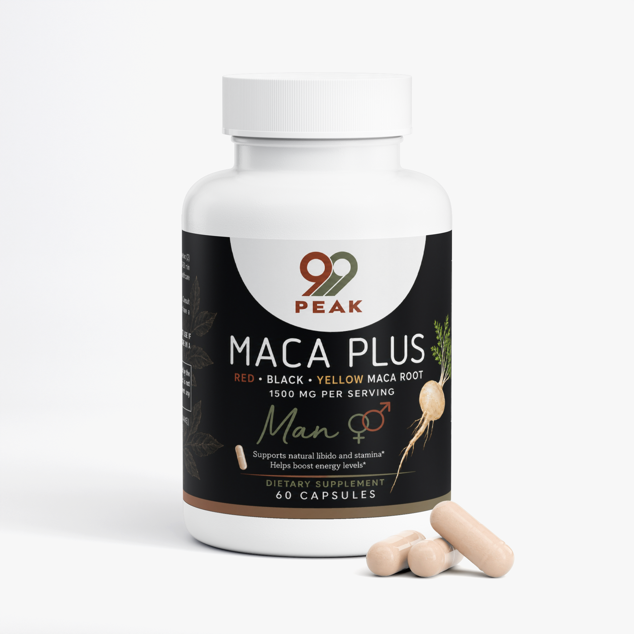 99 Peak Maca Plus bottle